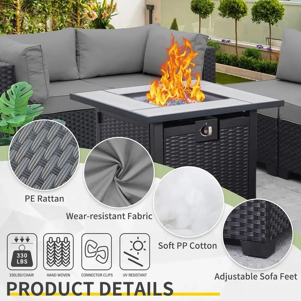 5-Piece Outdoor Patio Furnitur - Outdoor Furniture Fire Table incelemesi ve fiyatı