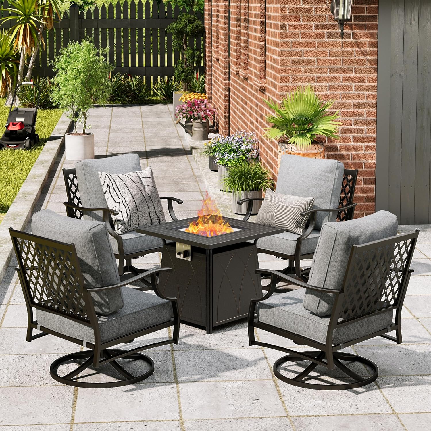 Patio Furniture Set with Fire  - Outdoor Furniture Fire Table incelemesi ve fiyatı