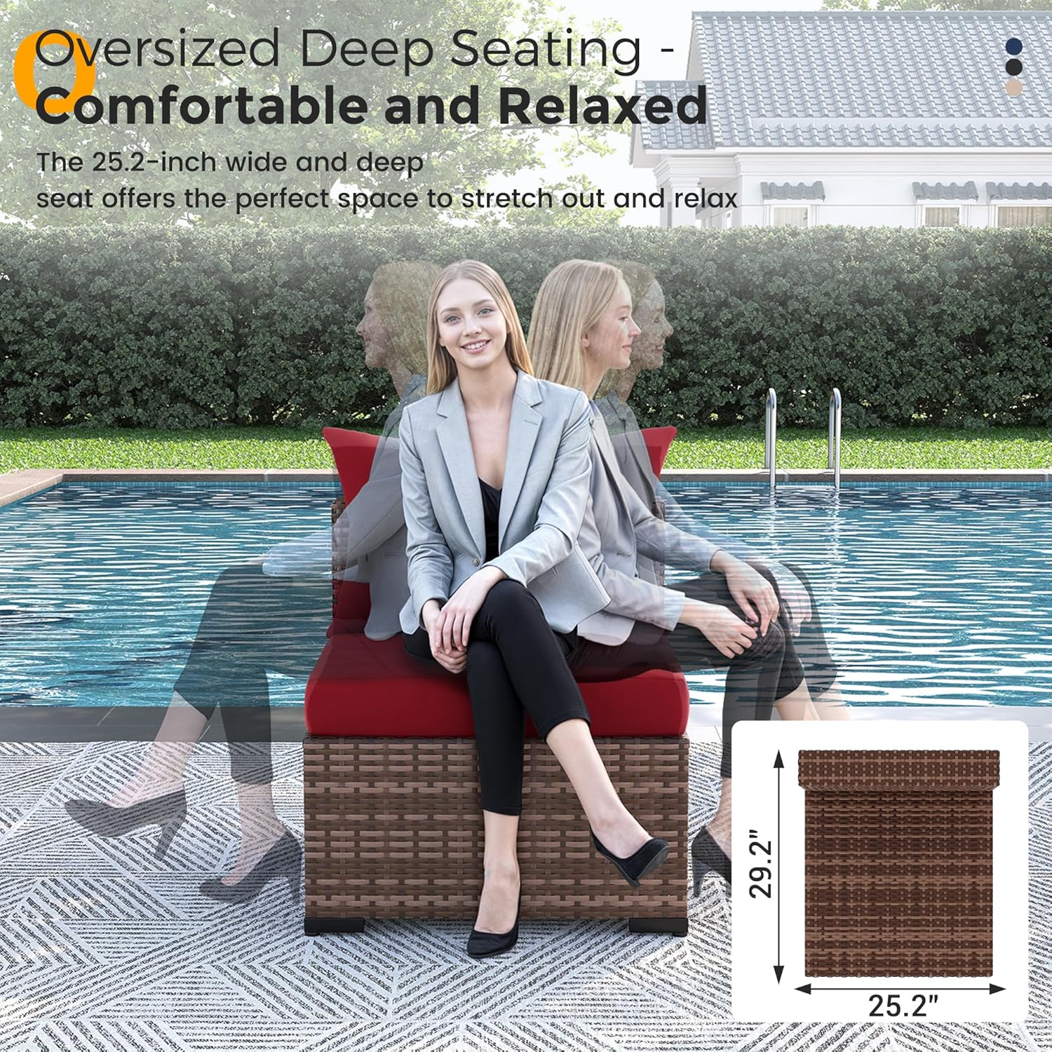 8pc All-Weather Wicker Section - Outdoor Furniture Fire Table incelemesi ve fiyatı