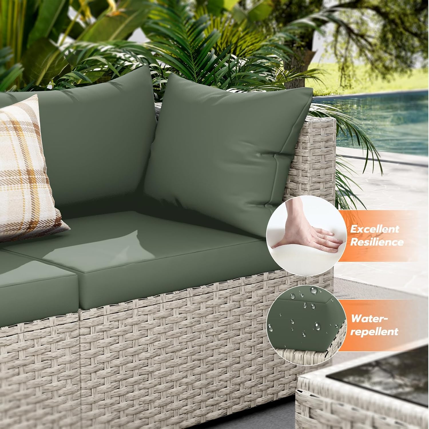 8-Seat Outdoor Sectional Sofa  - Outdoor Furniture Fire Table incelemesi ve fiyatı