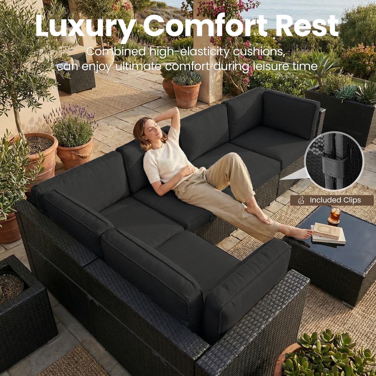 8 Pieces Patio Furniture Set w - Outdoor Furniture Fire Table incelemesi ve fiyatı