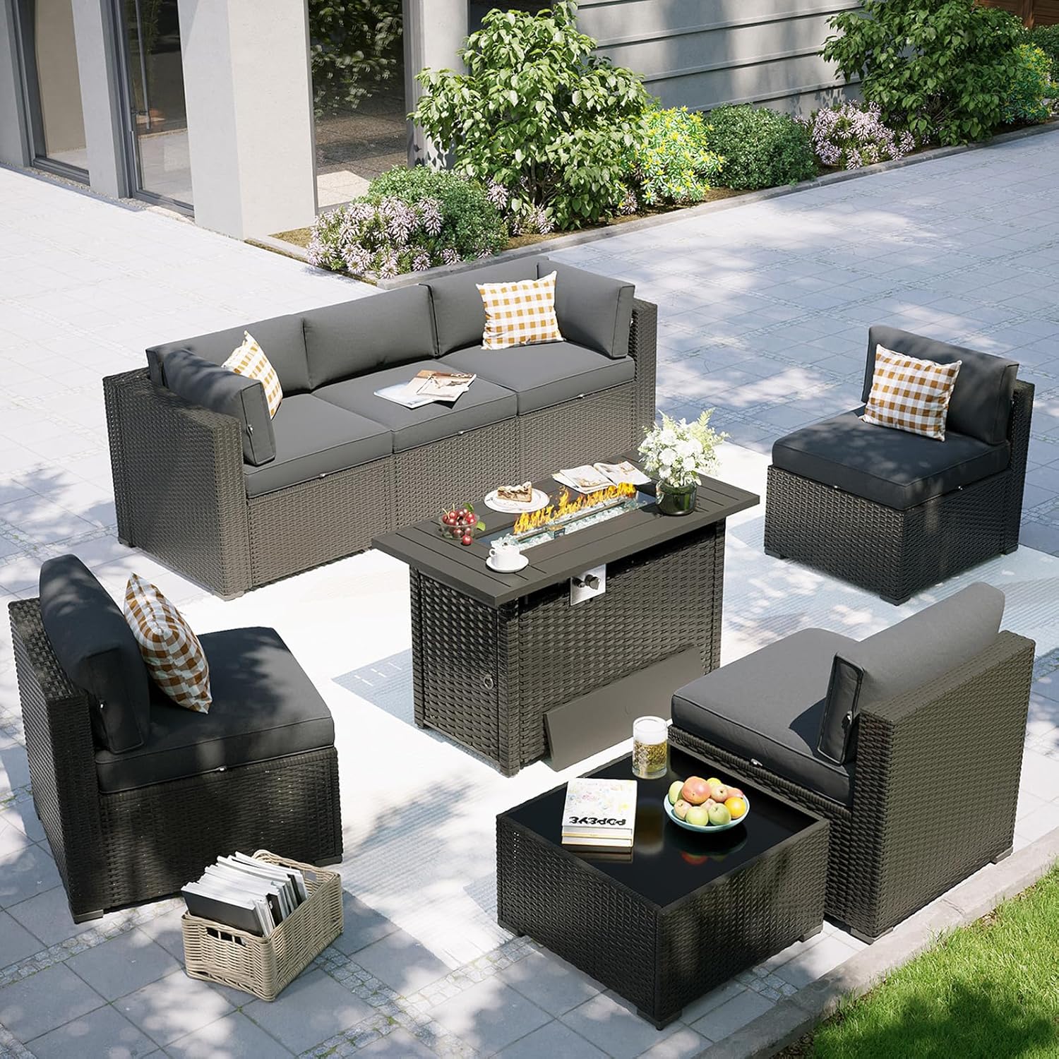 Patio Furniture Set with Fire  - Outdoor Furniture Fire Table incelemesi ve fiyatı