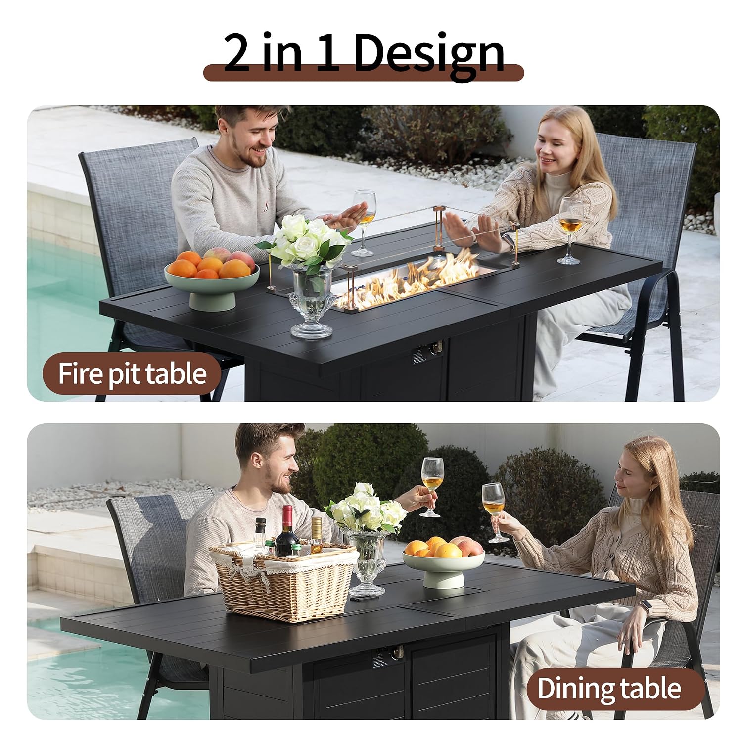 7 Pieces Patio Furniture Set w - Outdoor Furniture Fire Table incelemesi ve fiyatı