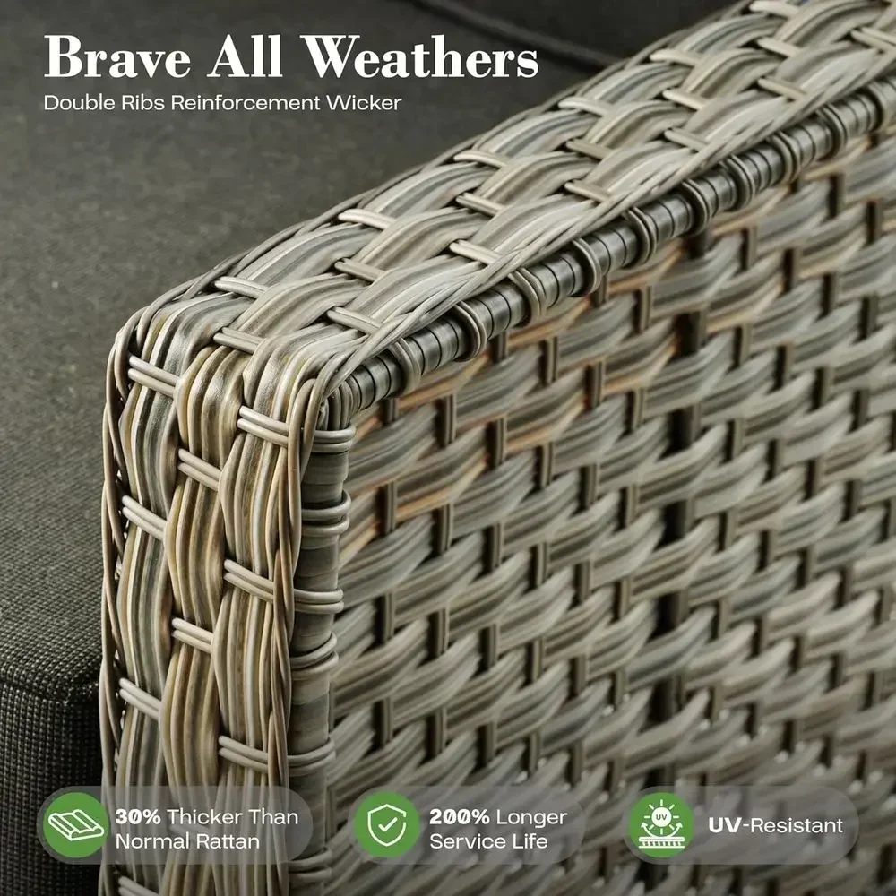 6-Piece Outdoor Wicker Patio F - Outdoor Furniture Fire Table incelemesi ve fiyatı