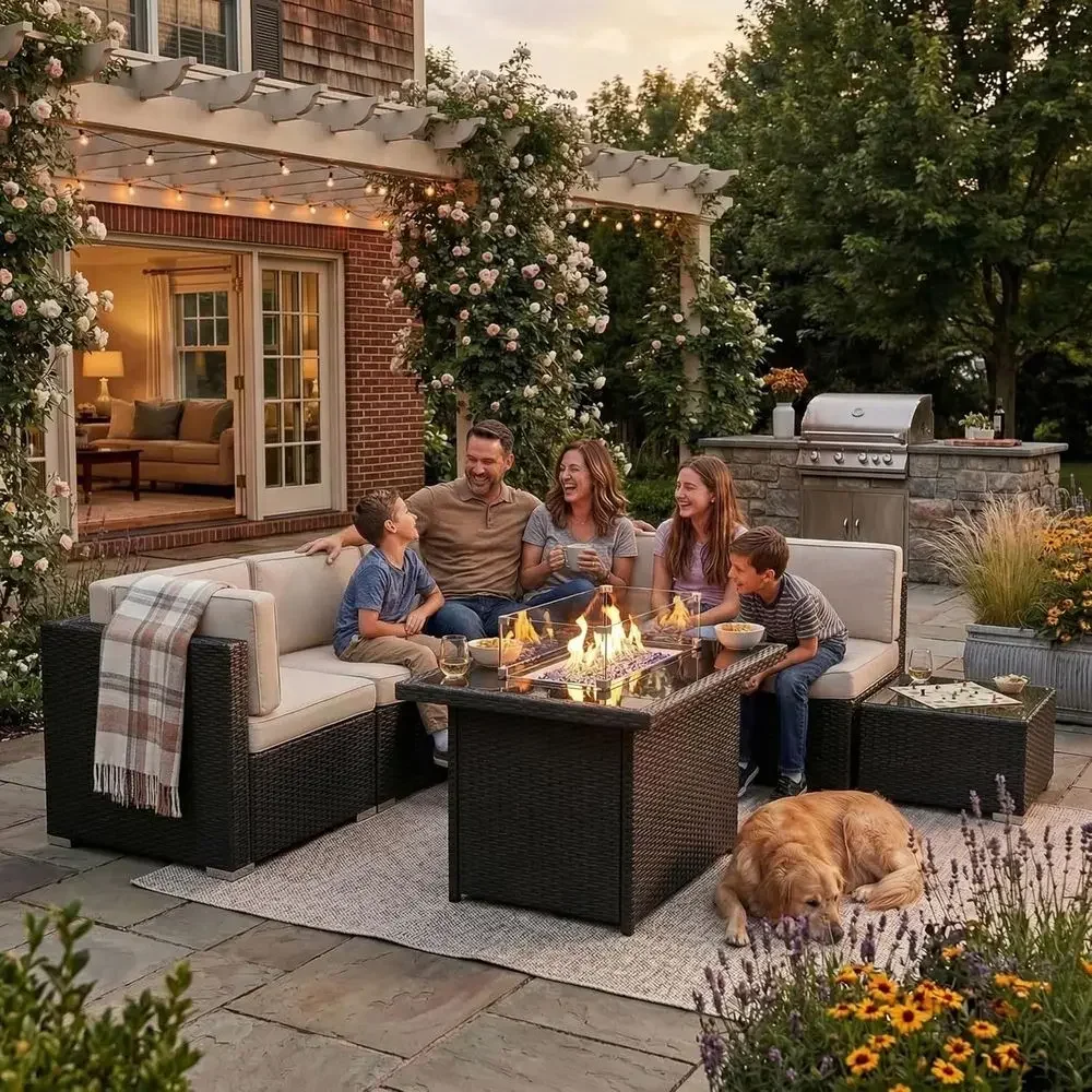 8-Piece Outdoor Patio Furnitur - Outdoor Furniture Fire Table incelemesi ve fiyatı