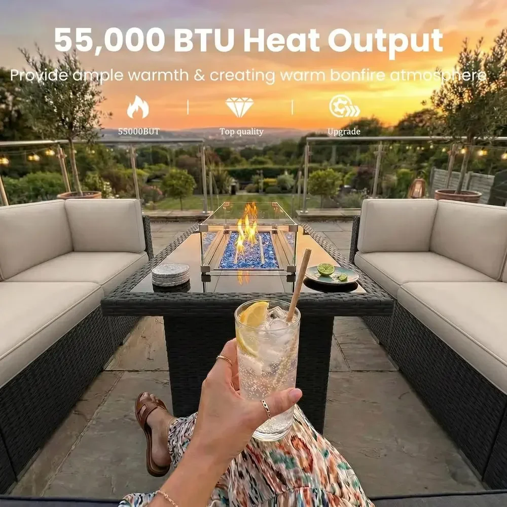 8-Piece Outdoor Patio Furnitur - Outdoor Furniture Fire Table incelemesi ve fiyatı