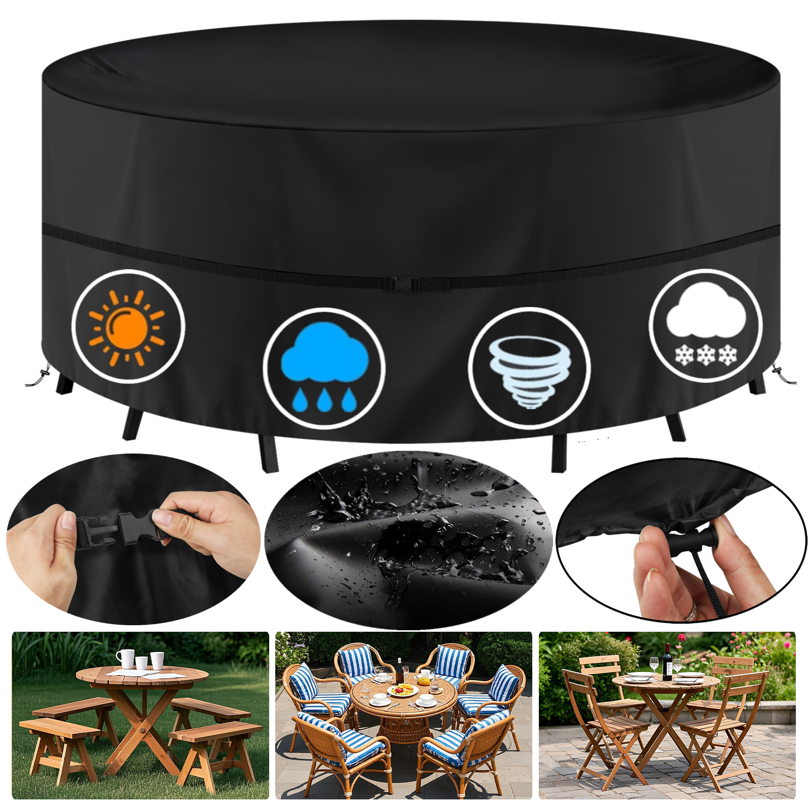 Round Waterproof Garden Furnit - Outdoor Furniture Weatherproof incelemesi ve fiyatı