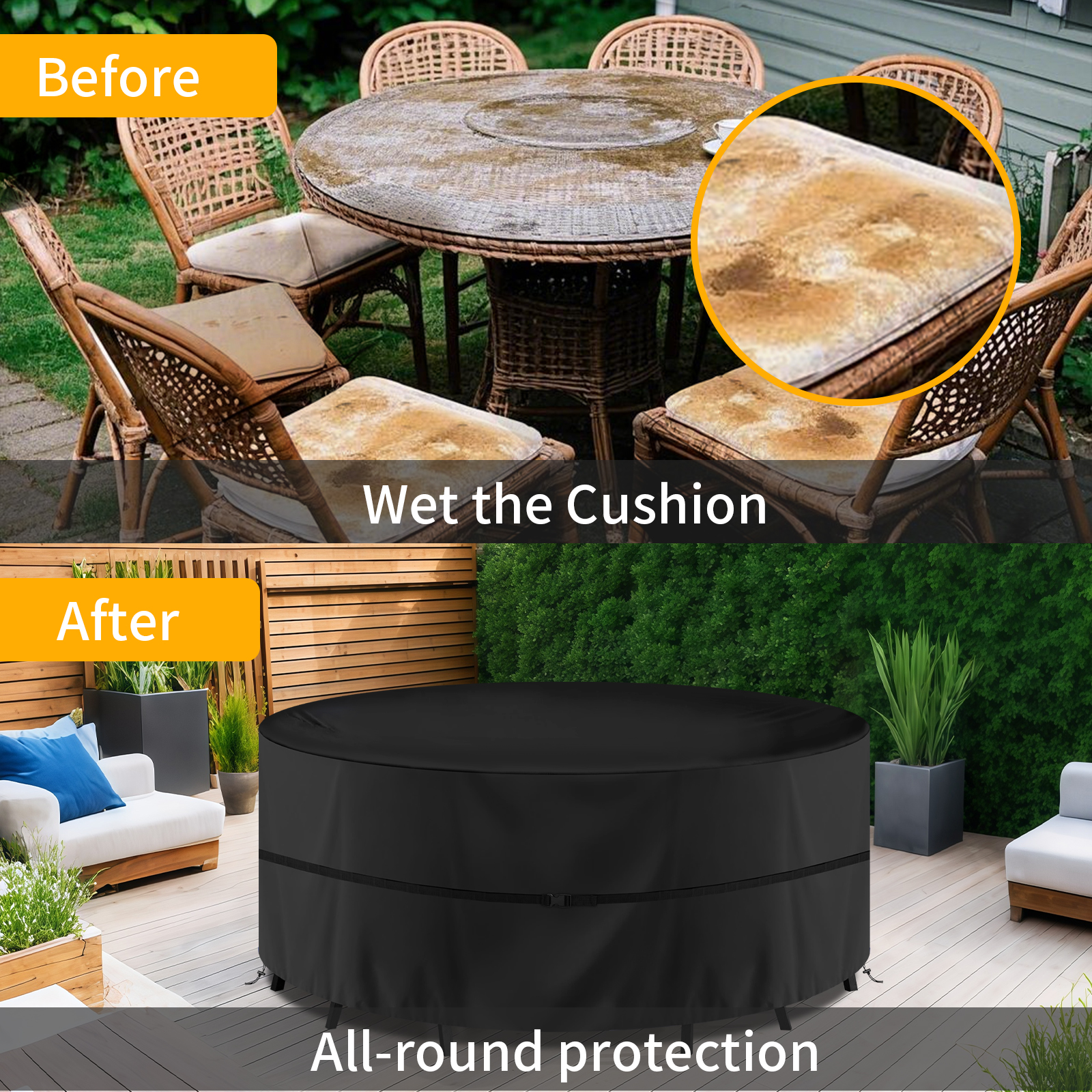 Round Waterproof Garden Furnit - Outdoor Furniture Weatherproof incelemesi ve fiyatı