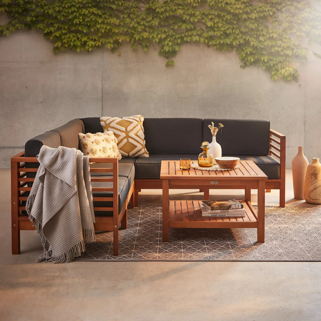 Modern Outdoor Teak Wood Sofa  - Outdoor Furniture Warehouse incelemesi ve fiyatı